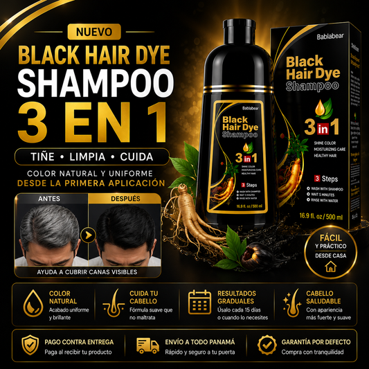 Black Restore Pro - Shampoo Tinte Cubre Canas 3 en 1