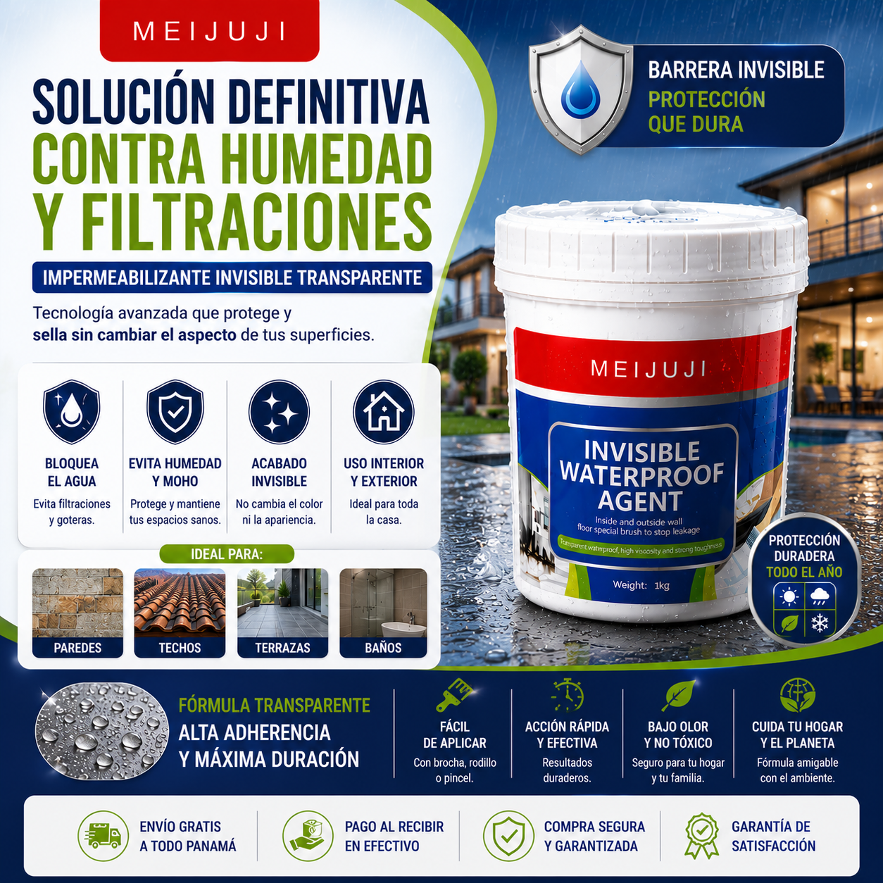 AQUASHIELD PRO - Sellador impermeable invisible 1KG